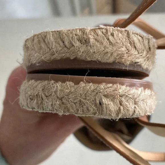 Talbots Blue & Tan Flamingo Embroidered Espadrilles - Picture 6 of 8